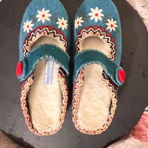Sundance Blue and Red Moccasins